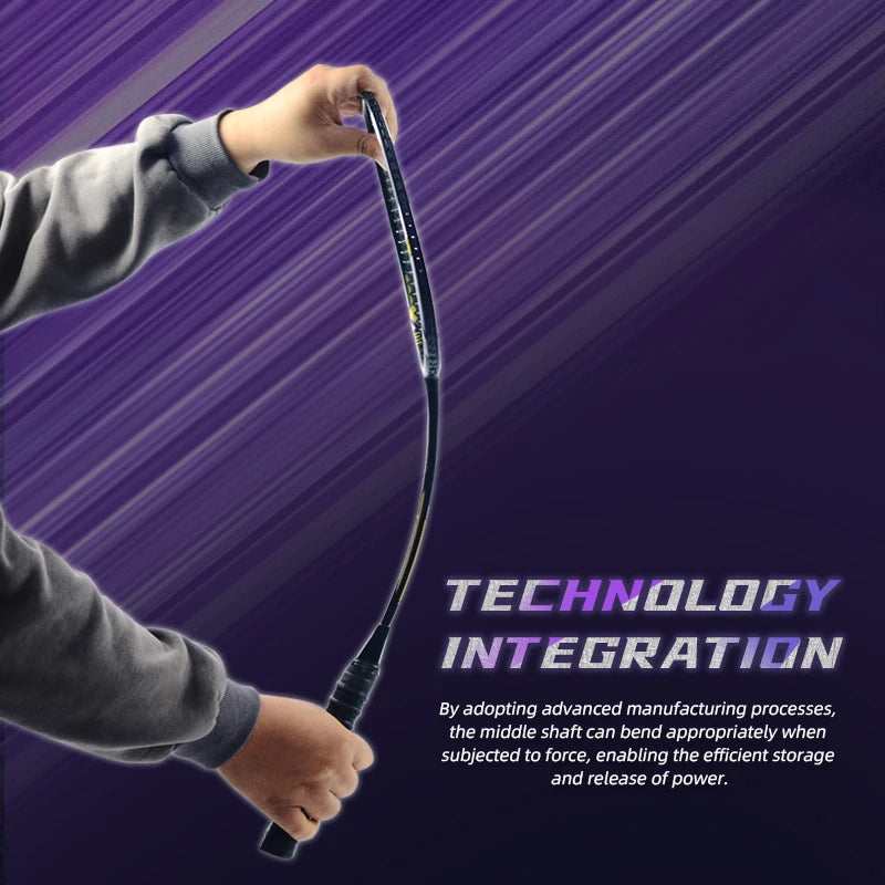 SALYWEE 2pcs Composite Carbon Fiber Badminton Racket Enhanced Control & Speed, Solid Core Mid-od, Ultra-Light, 4U, G5, ≤28lbs
